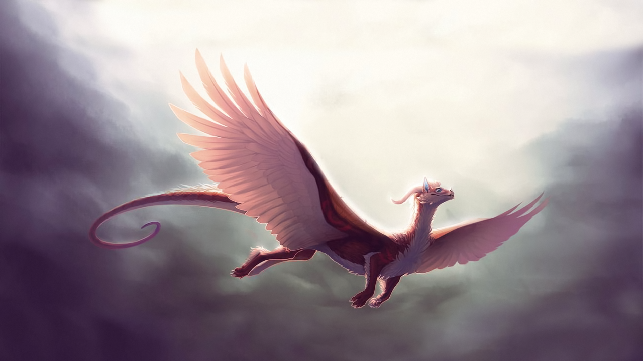 Розовый дракон летающий